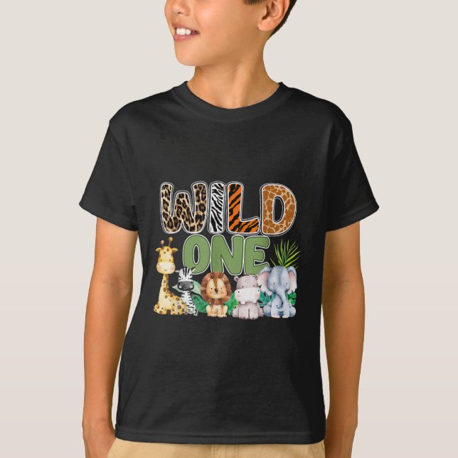 Wild One 1. Geburtstag Safari Familienmatching T-Shirt (Vorderseite)