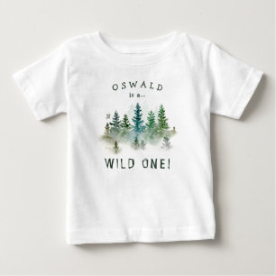 Wild One 1. Geburtstag Wald Wasserfarbe Baby T-shirt