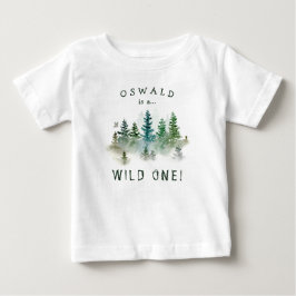 Wild One 1. Geburtstag Wald Wasserfarben Baby T-shirt