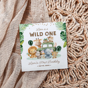 Wild One 1. Geburtstags-Safari-Tiere Serviette