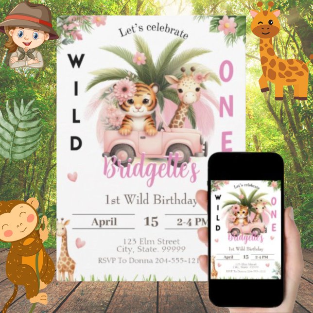 Wild One 1. Geburtstagskarte Einladung (Von Creator hochgeladen)