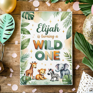 Wild One 1st Birthday Invitation Card - Elijah Einladung
