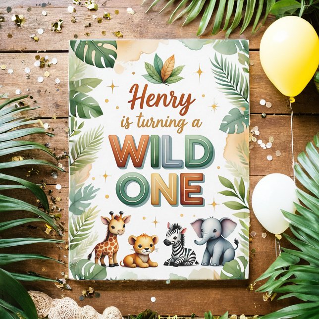 Wild One 1st Birthday Invitation Card - Henry Einladung (Von Creator hochgeladen)
