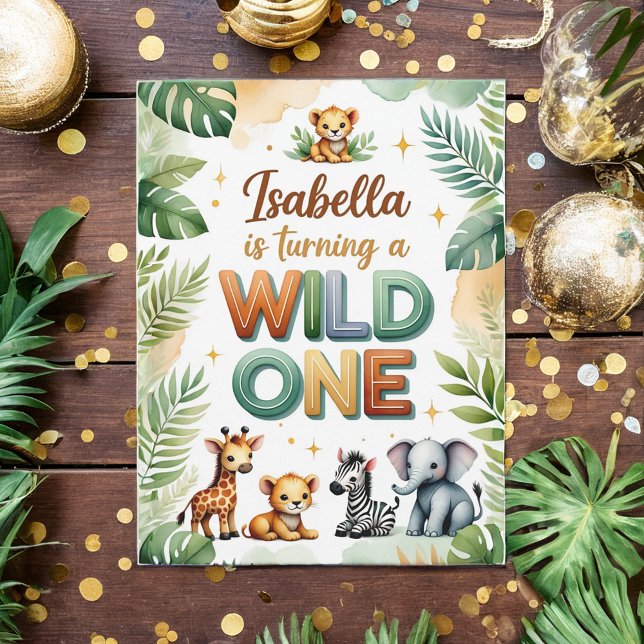 Wild One 1st Birthday Invitation Card - Isabella Einladung (Von Creator hochgeladen)