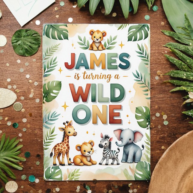 Wild One 1st Birthday Invitation Card - James Einladung (Von Creator hochgeladen)