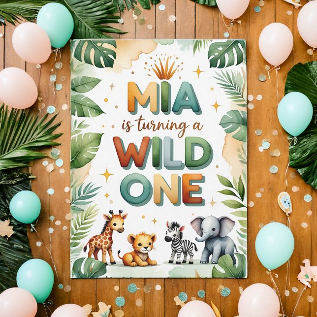 Wild One 1st Birthday Invitation Card - Mia Einladung (Von Creator hochgeladen)