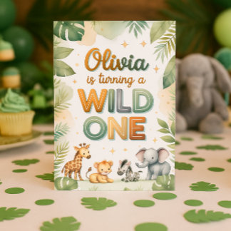Wild One 1st Birthday Invitation Card - Olivia Einladung