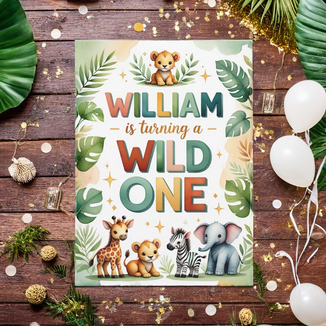 Wild One 1st Birthday Invitation Card - William Einladung (Von Creator hochgeladen)
