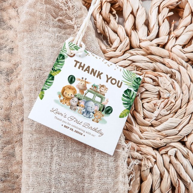 Wild One 1st Birthday Safari Animals Geschenkanhänger (Von Creator hochgeladen)