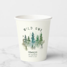 Wild One 1st Birthday Woodland Watercolor Pappbecher