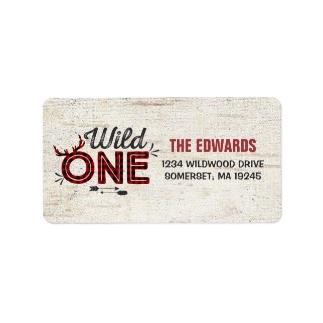 Wild One Address Labels Wild One Party Adressaufkleber (Vorne)