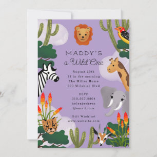 Wild One African Savanna Children's Birthday Party Einladung