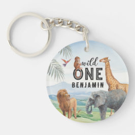 Wild One afrikanische Tiere 1. Geburtstag Schlüsselanhänger