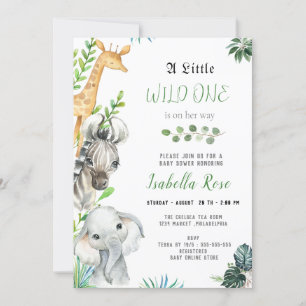 Wild One Animals Boy Baby Shower Einladung