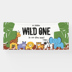 Wild One auf dem Weg Baby Dusche Safari Party Banner