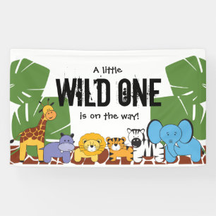 Wild One auf dem Weg  Babydusche  Safari Banner