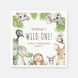 Wild One! Aussie Animal Birthday Party Serviette