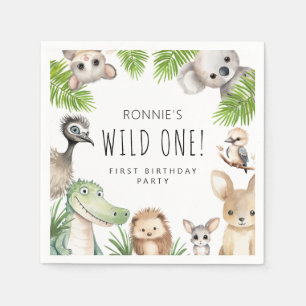 Wild One! Aussie Animal Birthday Party Serviette
