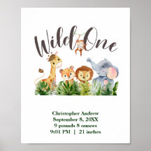 Wild One Baby Animals Jungle Safari Geburtsstaten