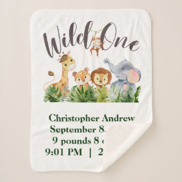 Wild One Baby Animals Jungle Safari Geburtsstaten Sherpadecke