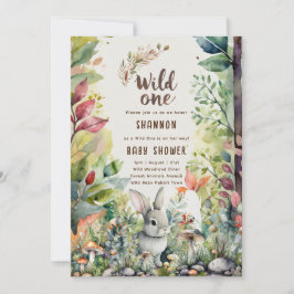 Wild One Baby Bunny Woodland Tiere Rustikal Einladung