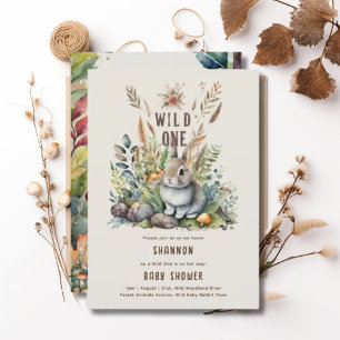 Wild One Baby Bunny Woodland Tiere Rustikal Einladung