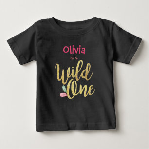 Wild one Baby First Geburtstag Girl Bodysuit T - S Baby T-shirt