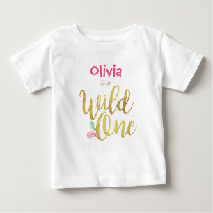 Wild one Baby First Geburtstag Girl Bodysuit T - S Baby T-shirt