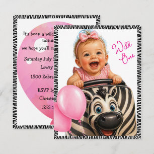 Wild One Baby Girl Digitaler Download Einladung