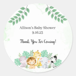 Wild One Baby Shower Classic Round Sticker
