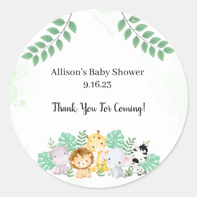 Wild One Baby Shower Classic Round Sticker (Vorderseite)