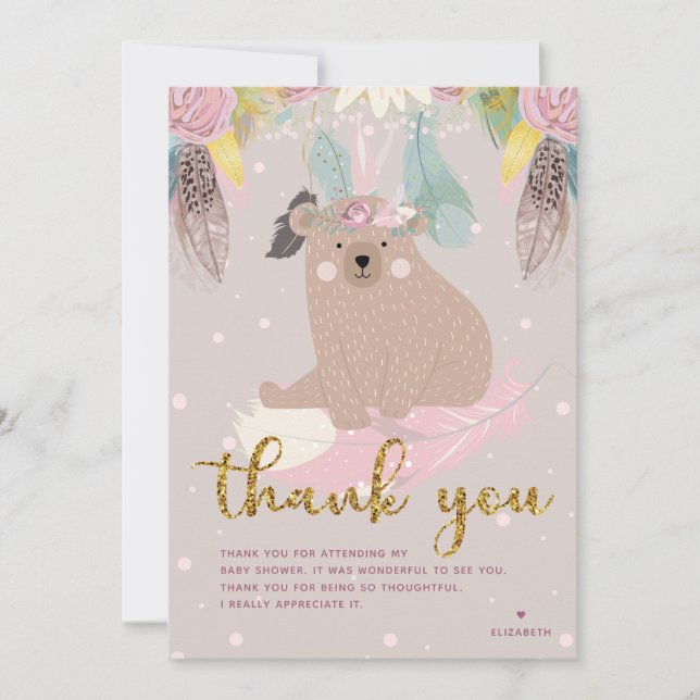 Wild One Baby Shower Dankeskarte (Vorderseite)