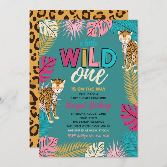Wild One Baby Shower Einladung | Wild One Dusche (Vorne/Hinten)