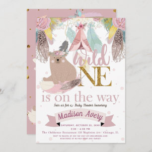 Wild One Baby Shower Girl Einladung