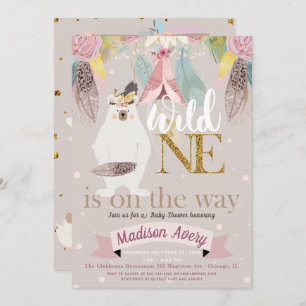 Wild One Baby Shower Girl Einladung