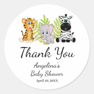 Wild One Baby Shower Safari Jungle Vielen Dank Runder Aufkleber