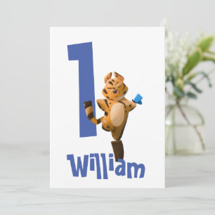 Wild One Baby Tiger 1. Geburtstagseinladung – Rust Einladung