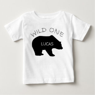 Wild-One-Bären-Wald 1. Geburtstag Baby T-shirt