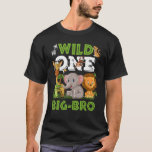 Wild One Big Brother Zoo Birthday Safari Jungle An T-Shirt<br><div class="desc">Wild ein großer Bruder Zoo Geburtstag Safari Jungle Tiere.</div>