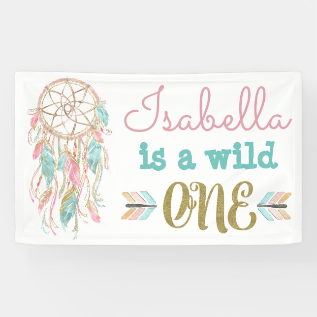 Wild One Birthday Banner Tribal 1. Geburtstag (Horizontal)