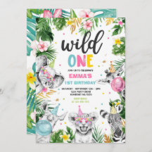 Wild One Birthday Gold Safari Jungle Animals Party