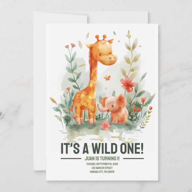 Wild One Birthday Invite Einladung (Vorderseite)