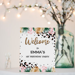 Wild One Birthday Leopard Print Safari Willkommen