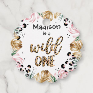 Wild One Birthday Leopard Print Wild Jungle Party Geschenkanhänger