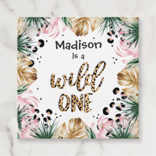 Wild One Birthday Leopard Print Wild Jungle Party Geschenkanhänger