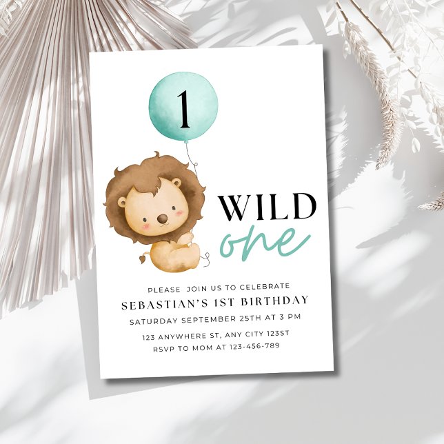 Wild One Birthday Lion Invitation, Zoo Birthday Einladung (Von Creator hochgeladen)