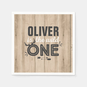 Wild One Birthday Party Napkin Rustic Wild One Serviette