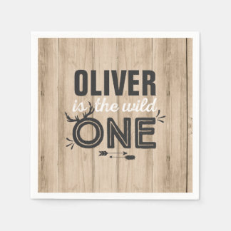 Wild One Birthday Party Napkin Rustic Wild One Serviette
