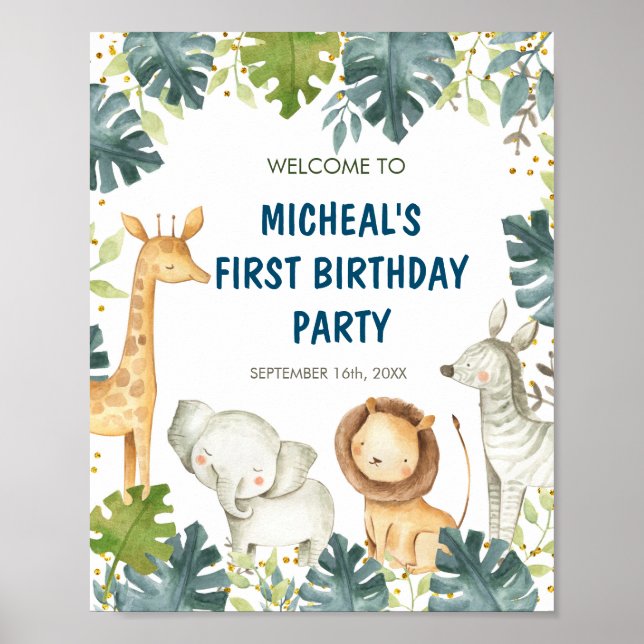 Wild One Birthday Party Willkommenszeichen Poster (Vorne)