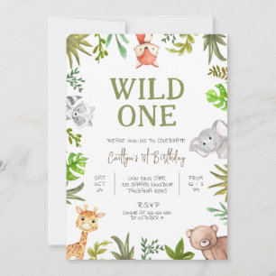 Wild One Birthday, Safari 1. Geburtstag Einladung